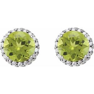 Round 4-Prong Halo-Style Earrings