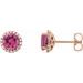 Round 4-Prong Halo-Style Earrings