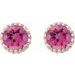Round 4-Prong Halo-Style Earrings