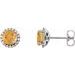 Round 4-Prong Halo-Style Earrings