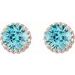 Round 4-Prong Halo-Style Earrings