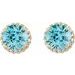 Round 4-Prong Halo-Style Earrings
