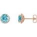 Round 4-Prong Halo-Style Earrings