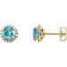 Round 4-Prong Halo-Style Earrings