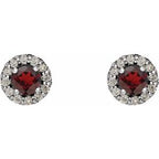 Round 4-Prong Halo-Style Earrings