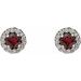 Round 4-Prong Halo-Style Earrings