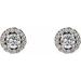 Round 4-Prong Halo-Style Earrings