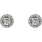 Round 4-Prong Halo-Style Earrings