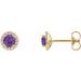 Round 4-Prong Halo-Style Earrings