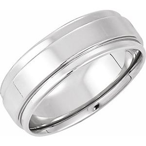 Inlay Comfort-Fit Flat Band