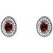 Oval 4-Prong Halo-Style Earrings