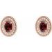 Oval 4-Prong Halo-Style Earrings