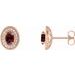 Oval 4-Prong Halo-Style Earrings
