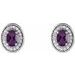 Oval 4-Prong Halo-Style Earrings