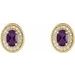 Oval 4-Prong Halo-Style Earrings