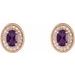 Oval 4-Prong Halo-Style Earrings