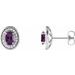Oval 4-Prong Halo-Style Earrings