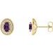 Oval 4-Prong Halo-Style Earrings