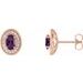 Oval 4-Prong Halo-Style Earrings