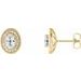 Oval 4-Prong Halo-Style Earrings