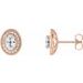 Oval 4-Prong Halo-Style Earrings