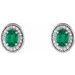 Oval 4-Prong Halo-Style Earrings