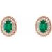 Oval 4-Prong Halo-Style Earrings