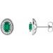 Oval 4-Prong Halo-Style Earrings