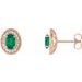 Oval 4-Prong Halo-Style Earrings