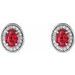 Oval 4-Prong Halo-Style Earrings
