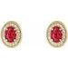 Oval 4-Prong Halo-Style Earrings
