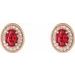 Oval 4-Prong Halo-Style Earrings
