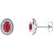 Oval 4-Prong Halo-Style Earrings