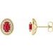 Oval 4-Prong Halo-Style Earrings