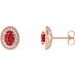 Oval 4-Prong Halo-Style Earrings