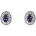 Oval 4-Prong Halo-Style Earrings