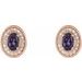Oval 4-Prong Halo-Style Earrings