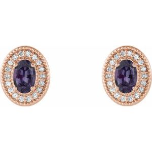 Oval 4-Prong Halo-Style Earrings