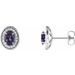 Oval 4-Prong Halo-Style Earrings