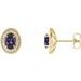 Oval 4-Prong Halo-Style Earrings
