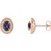 Oval 4-Prong Halo-Style Earrings