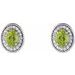 Oval 4-Prong Halo-Style Earrings