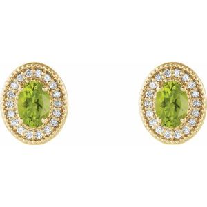 Oval 4-Prong Halo-Style Earrings