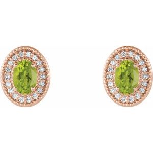 Oval 4-Prong Halo-Style Earrings