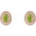 Oval 4-Prong Halo-Style Earrings