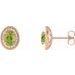Oval 4-Prong Halo-Style Earrings
