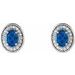 Oval 4-Prong Halo-Style Earrings