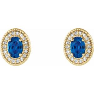 Oval 4-Prong Halo-Style Earrings
