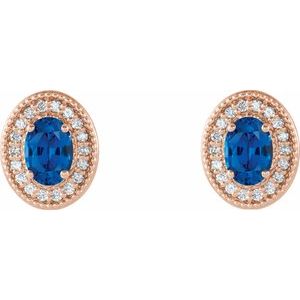 Oval 4-Prong Halo-Style Earrings