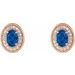 Oval 4-Prong Halo-Style Earrings